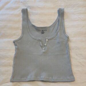 Brandy Melville Light Blue Ribbed Tank Top